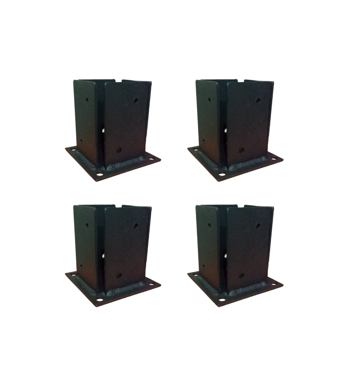 Kit de 4 Bases para Pilares 6x6 (Modelo 4 Aletas)