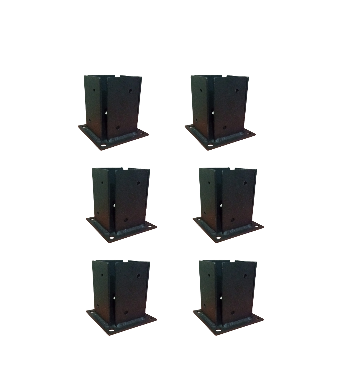 Kit de 6 Bases para Pilares 5x5 (Modelo 4 Aletas)